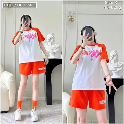 Đồ bộ quần đùi áo tay ngắn in chữ
