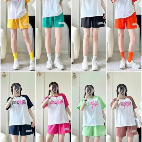 Đồ bộ quần đùi áo tay ngắn in chữ