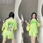 Đồ bộ quần đùi áo tay ngắn in chữ