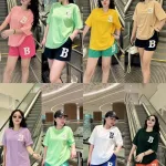 Đồ bộ quần đùi áo tay ngắn in chữ B