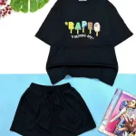 Đồ bộ quần đùi áo tay ngắn in chữ bape