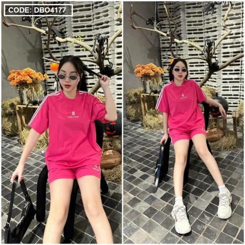 Đồ bộ quần đùi áo tay ngắn in chữ s
