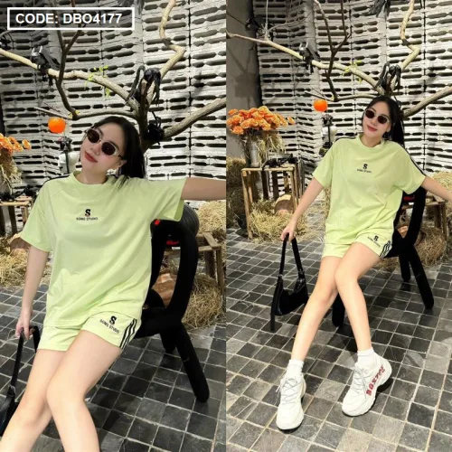Đồ bộ quần đùi áo tay ngắn in chữ s