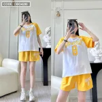 Đồ bộ quần đùi áo tay ngắn in chữ và in số 8