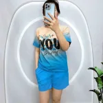 Đồ bộ quần đùi áo tay ngắn in chữ you lớn