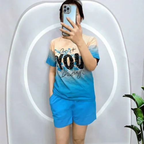 Đồ bộ quần đùi áo tay ngắn in chữ you lớn
