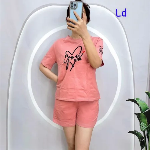 Đồ bộ quần đùi áo tay ngắn in hình
