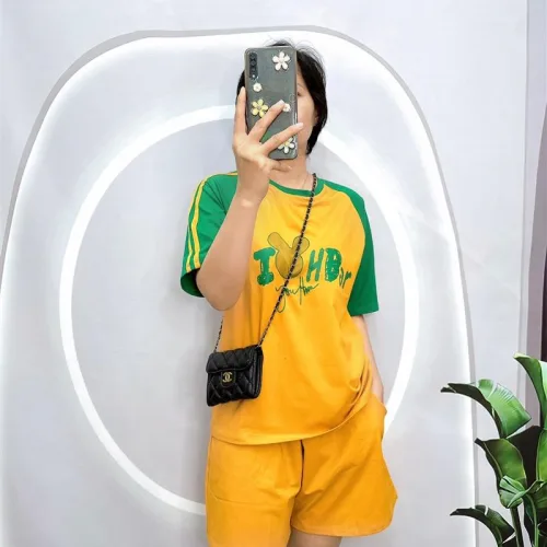 Đồ bộ quần đùi áo tay ngắn in hình