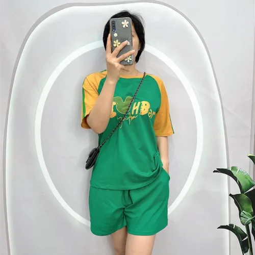 Đồ bộ quần đùi áo tay ngắn in hình