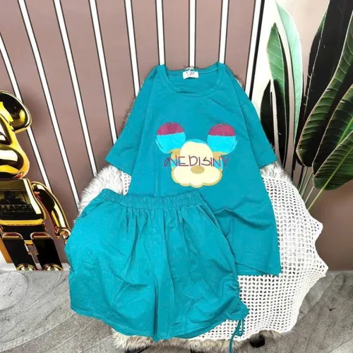 Đồ bộ quần đùi áo tay ngắn in hình