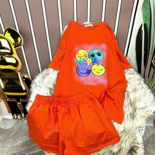 Đồ bộ quần đùi áo tay ngắn in hình