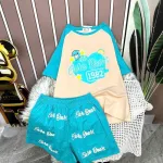 Đồ bộ quần đùi áo tay ngắn in hình