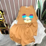 Đồ bộ quần đùi áo tay ngắn in hình đầu chuột mickey
