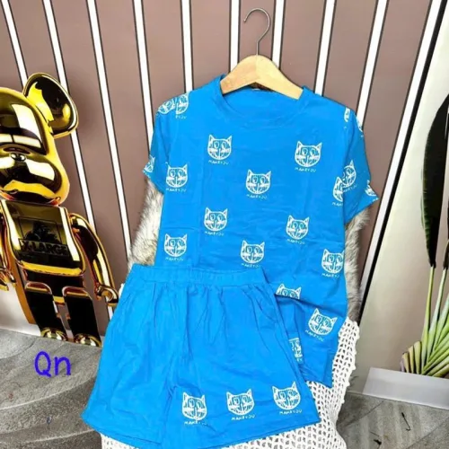 Đồ bộ quần đùi áo tay ngắn in hình đầu mèo
