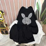 Đồ bộ quần đùi áo tay ngắn in hình đầu thỏ