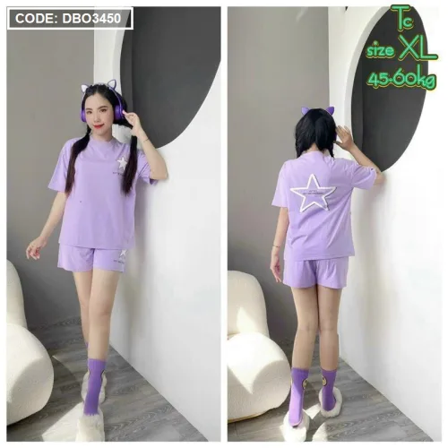 Đồ bộ quần đùi áo tay ngắn in hình sao