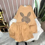 Đồ bộ quần đùi áo tay ngắn in hình thỏ