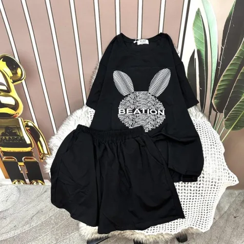 Đồ bộ quần đùi áo tay ngắn in hình thỏ