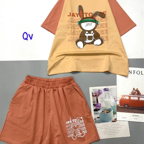 Đồ bộ quần đùi áo tay ngắn in hình thỏ mặt chữ jay