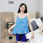 Đồ bộ quần đùi latin áo hai dây siêu mát in hình