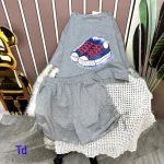 Đồ bộ quần đùi rút dây áo tay ngắn croptop in hình