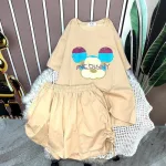 Đồ bộ quần đùi rút dây áo tay ngắn in hình chuột mickey