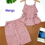 Đồ bộ quần lửng áo dây 1 tầng hoạ tiết