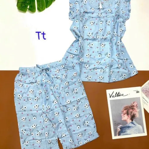 Đồ bộ quần lửng áo sát nách hoạ tiết
