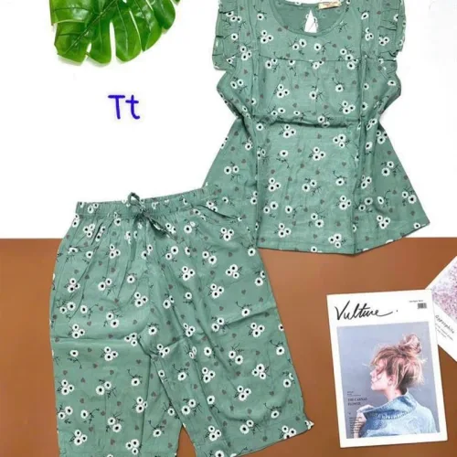 Đồ bộ quần lửng áo sát nách hoạ tiết