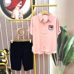 Đồ bộ quần lửng áo sơ mi tay ngắn cổ bẻ