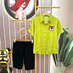 Đồ bộ quần lửng áo sơ mi tay ngắn cổ bẻ