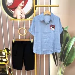 Đồ bộ quần lửng áo sơ mi tay ngắn cổ bẻ