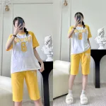 Đồ bộ quần lửng áo tay ngắn in chữ và in số 8