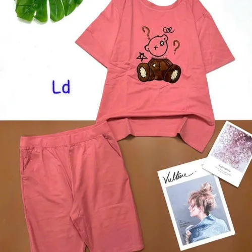 Đồ bộ quần lửng áo tay ngắn in hình gấu