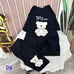 Đồ bộ quần lửng áo tay ngắn in hình gấu trắng