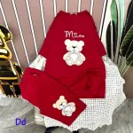 Đồ bộ quần lửng áo tay ngắn in hình gấu trắng
