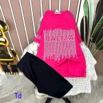 Đồ bộ quần lửng đen áo tay ngắn in hình