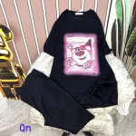 Đồ bộ quần ngố áo tay ngắn in hình
