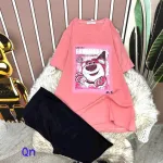Đồ bộ quần ngố áo tay ngắn in hình