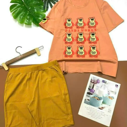 Đồ bộ quần ngố áo tay ngắn in hình 9 con gấu