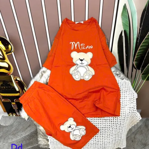 Đồ bộ quần ngố áo tay ngắn in hình gấu