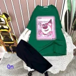 Đồ bộ quần ngố đen áo tay ngắn cổ tròn in hình