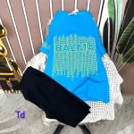 Đồ bộ quần ngố đen áo tay ngắn in chữ