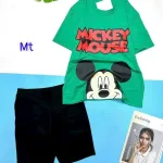 Đồ bộ quần ngố đen áo tay ngắn in hình chuột mickey