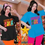 Đồ bộ quần ngố màu áo tay ngắn in chữ
