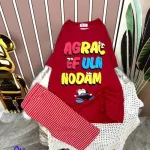 Đồ bộ quần ngố sọc áo tay ngắn in chữ
