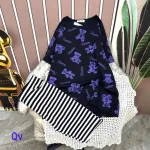 Đồ bộ quần ngố sọc áo tay ngắn in hình