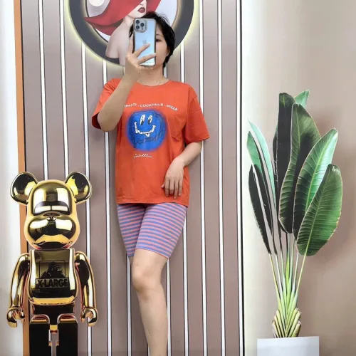 Đồ bộ quần ngố sọc áo tay ngắn in hình