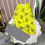 Đồ bộ quần ngố sọc áo tay ngắn in hình gấu