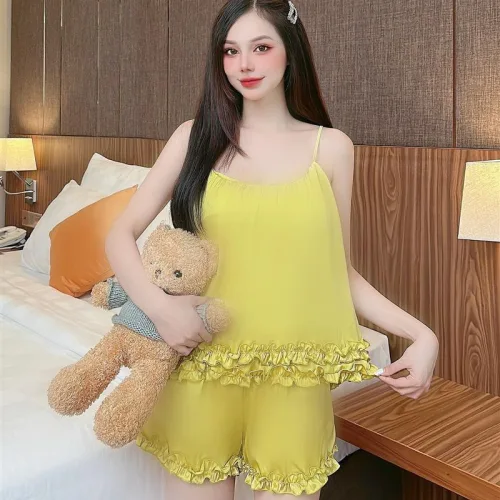 Đồ bộ trơn quần đùi latin áo hai dây siêu mát